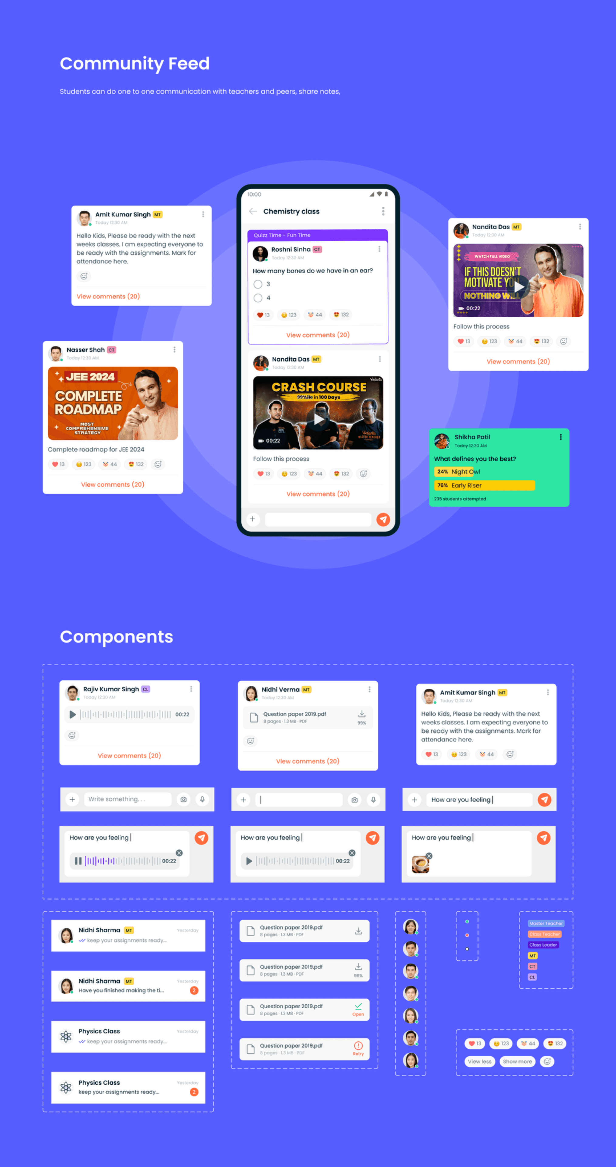 Community feed and components
